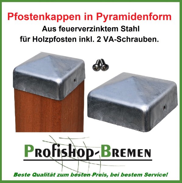 Pfostenkappe feuerverzinkt Pyramide für Pfosten 12x12 cm